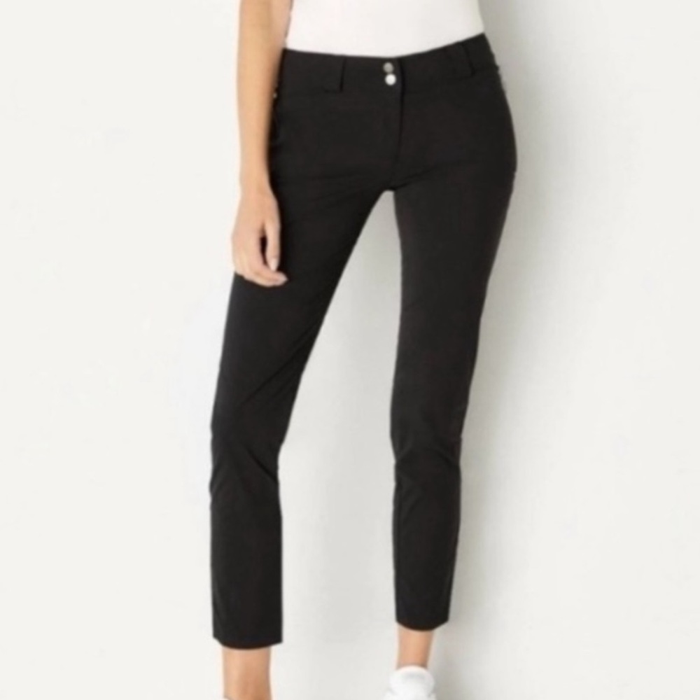 Anatomie Susan Black Stretch Nylon Sporty Zipper Detail Skinny Ankle Pants S
